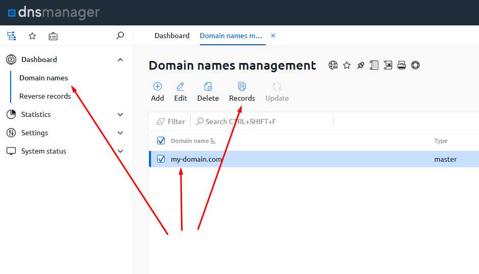 Добавление ресурсных записей к домену в DNS хостине - 3