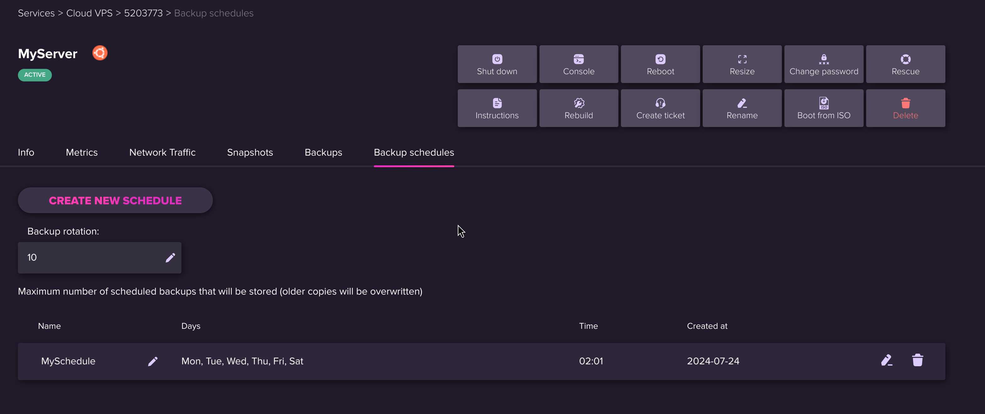 API - Backup Schedule-пен өзара әрекеттесу - 3