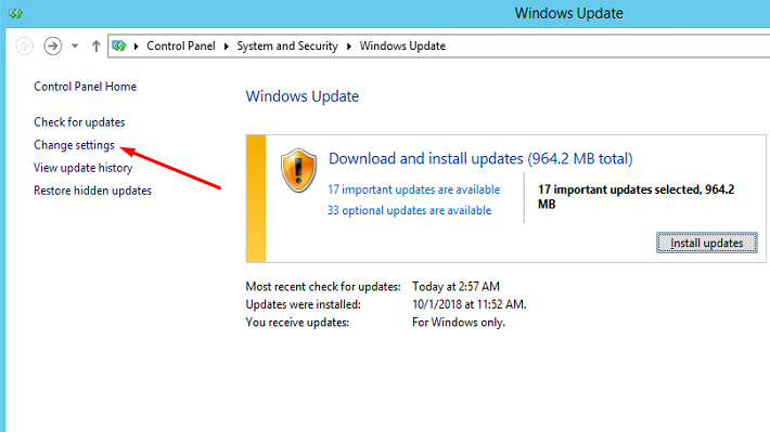 Disable automatic installation of Windows updates - 2