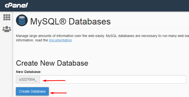 Databases in cPanel - 2