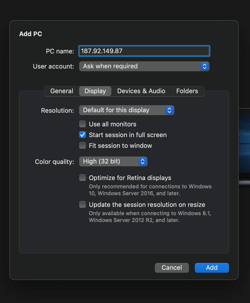 Windows Remote Desktop Connection on Macbook - 8