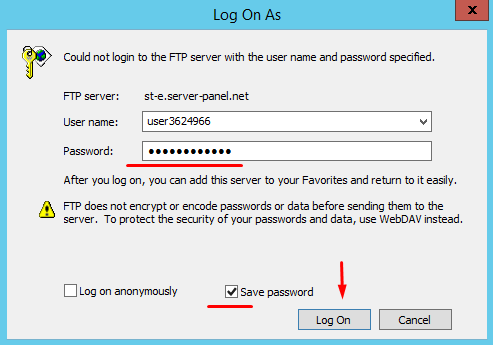 External FTP storage: Connect folder to the Windows server. - 8