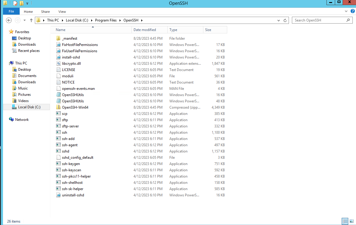 How to get OpenSSH up on Windows 2012 - 2