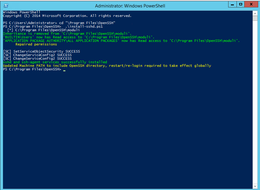 How to get OpenSSH up on Windows 2012 - 3