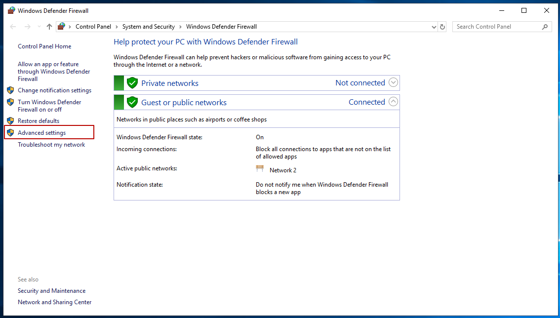 How to add a rule to Windows Server 2012, 2016, 2019 Firewall - 2