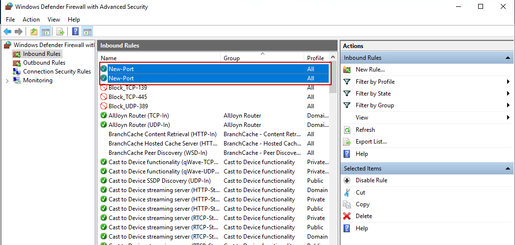 How to add a rule to Windows Server 2012, 2016, 2019 Firewall - 9