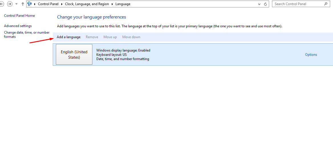 How to change language in Windows 2012 - 3