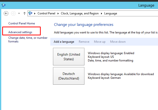 How to change language in Windows 2012 - 10