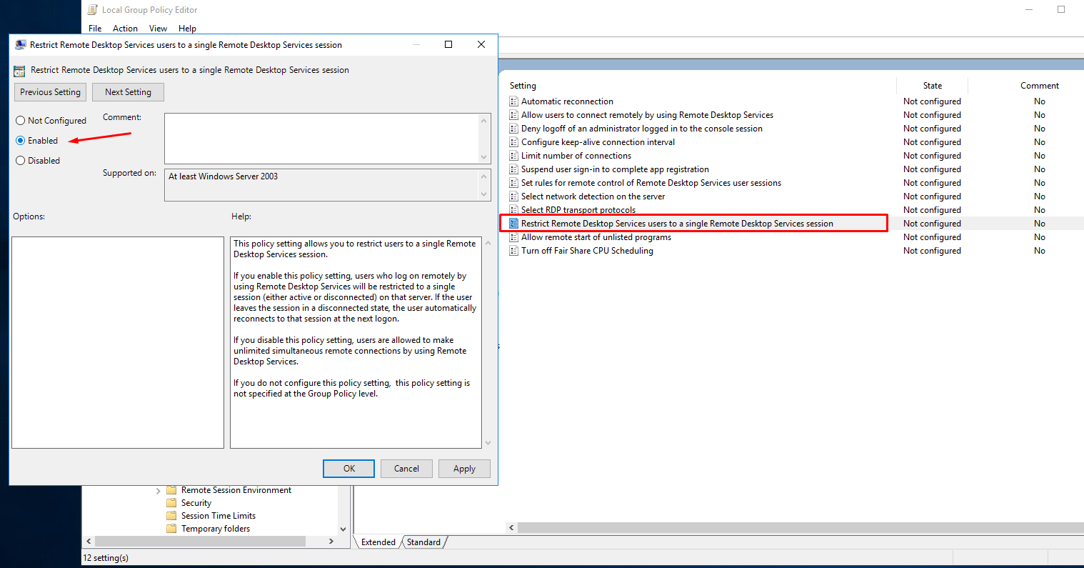 How to enable previous session restore on Windows Server 2016, 2019? - 3