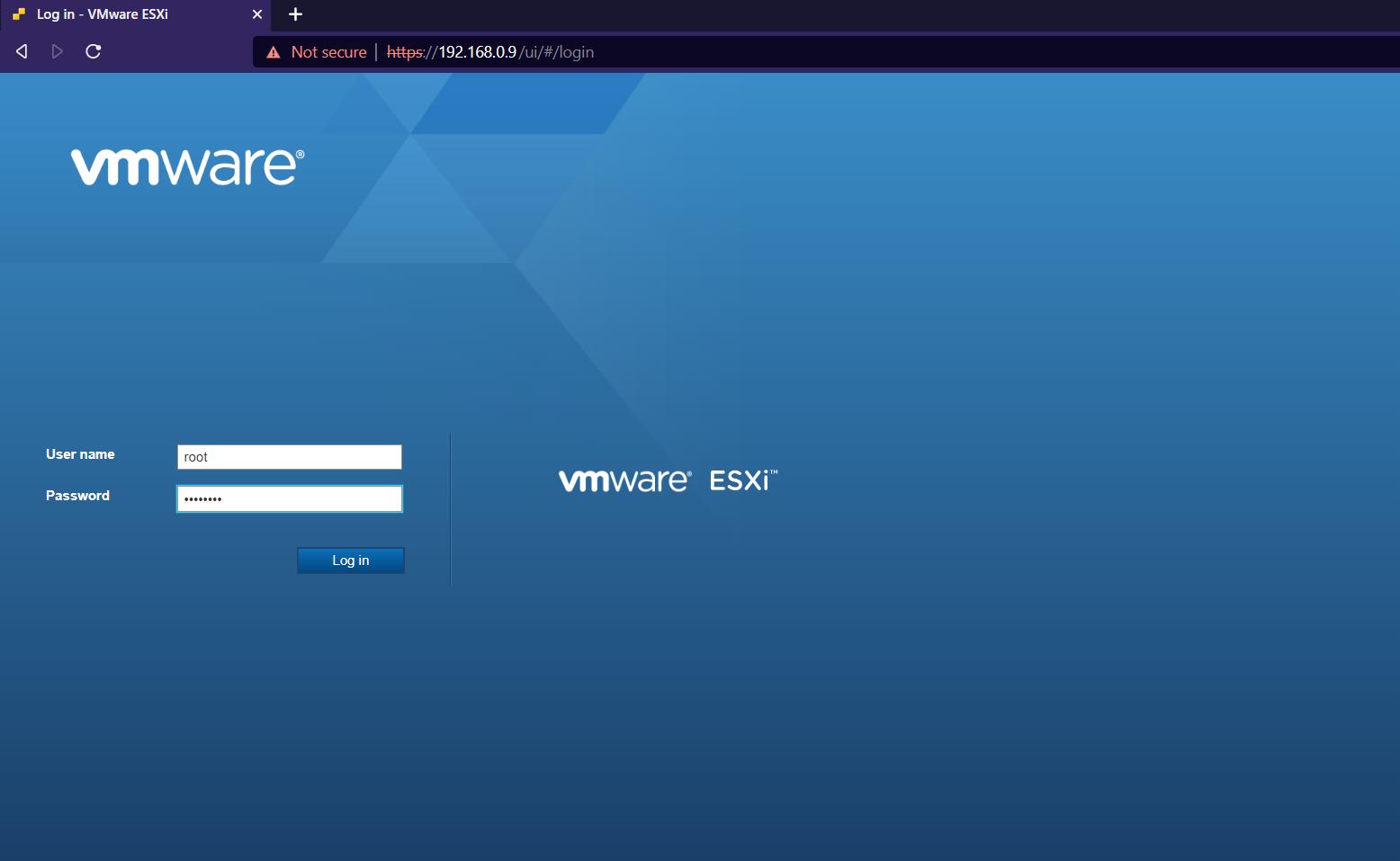Сброс пароля в VMware ESXi 6 - 10