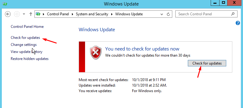 How to install updates on Windows Server 2012, Windows Server 2016 and Windows Server 2019 - 3