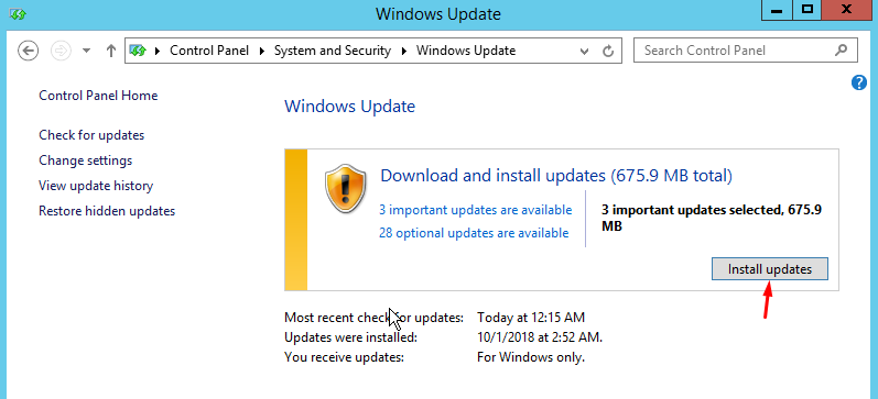 How to install updates on Windows Server 2012, Windows Server 2016 and Windows Server 2019 - 5