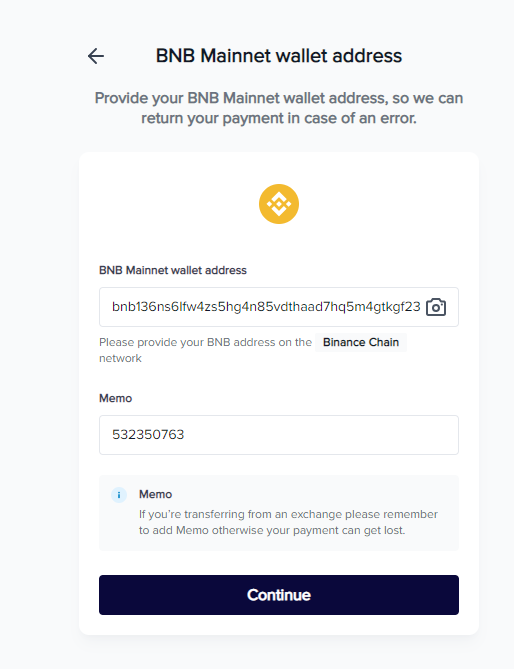 Инструкция по оплате криптовалютой на примере сервиса Binance и криптовалюты BNB - 5