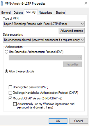 Configuring a VPN connection via PPTP-L2TP protocols - 8