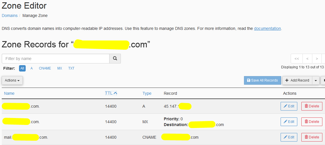 Как в cPanel изменять и добавлять DNS-записи - 3